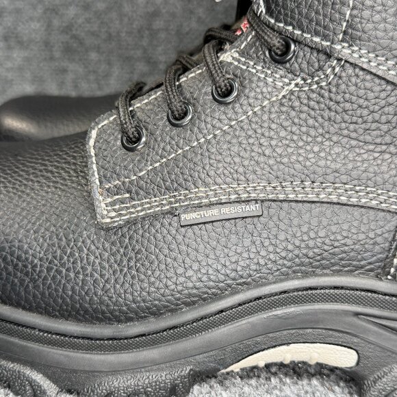 Skechers Burgin Tarlac Steel Toe Work Boots Men Size 10 Black Leather Industrial - Picture 6 of 15